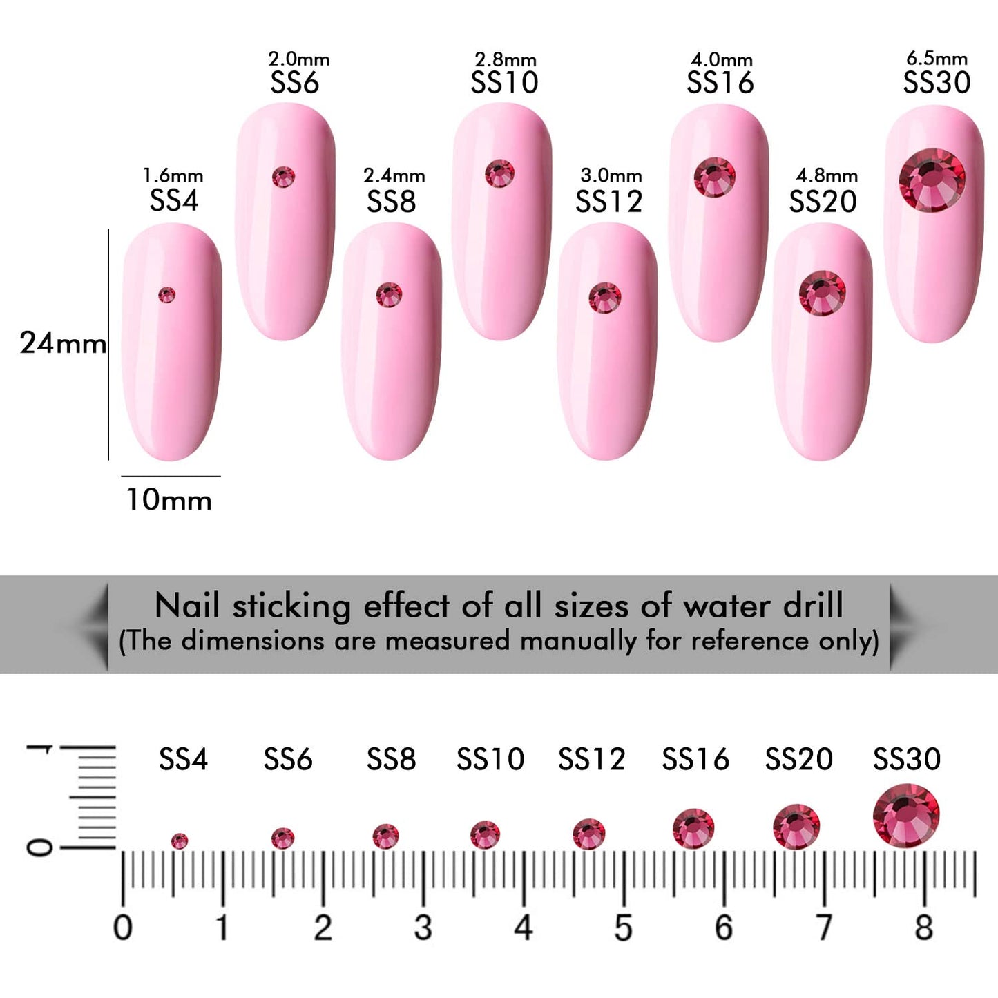 1440Pcs Rose Crystal Rhinestones,Glass Flatback Rhinestones Gemstones for Nail Face Makeup Art Crafts Clothes Decoration -(SS16,4.0mm,Rose)