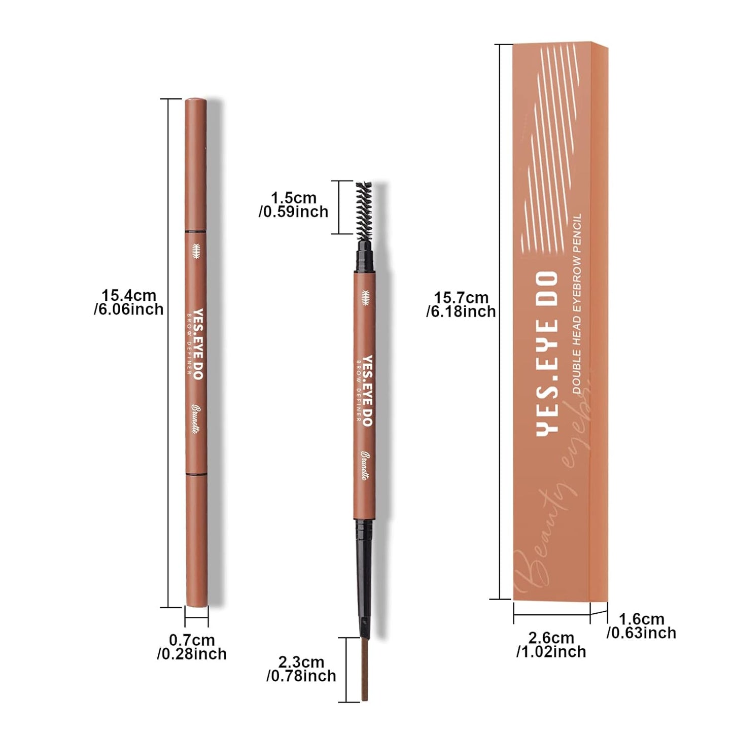 Blonde Eyebrow Pencil, Double Head Blonde Brow Pen with Brush, Auto Micro Eye Brow Makeup Pen for Hair Like Stroke, Waterproof and Longlasting, YES.EYE DO