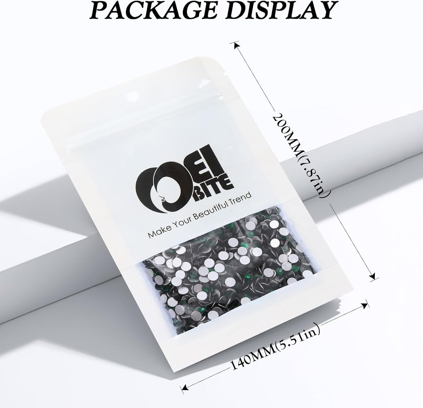 Green Flatback Rhinestones, Glass Rhinestones for Nail Art and Craft, Glue Fix, Loose Crystal Gemstones(Green, SS12, 2880pcs, 2.9-3.0mm)