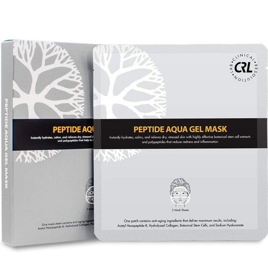 Clinical Resolution CRL Peptide Aqua Gel Mask 5 Pack, Instant Hydration, Soothing, Cooling, Healing, Post-Treatment, Post Microneedling, Reduce Redness and Stinging Feeling