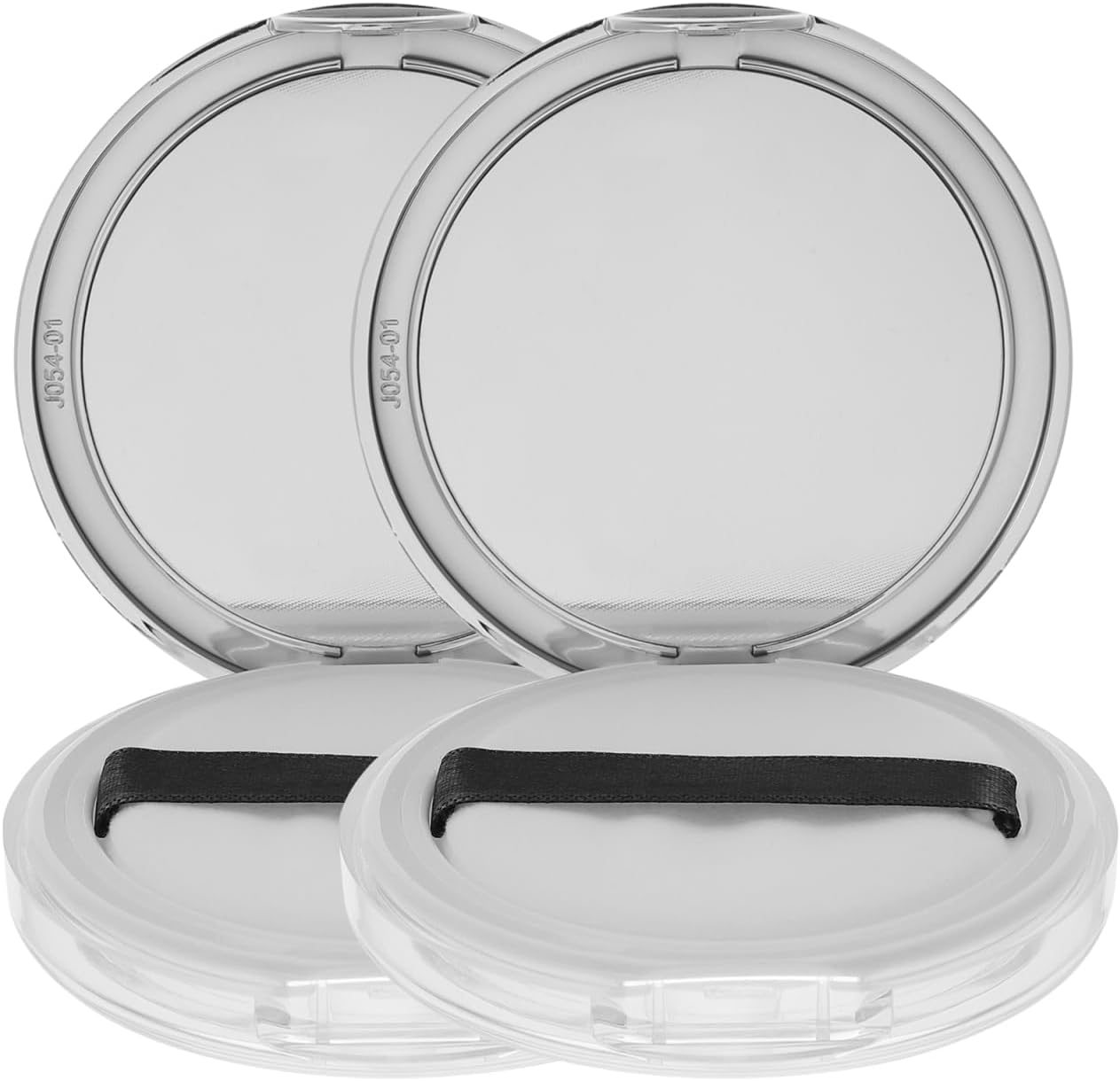 Beaupretty 2PCS Empty Powder Compact Plastic DIY Makeup Loose Powder Case with Puff and Elasticated Net Sifter for Travel Outside Home