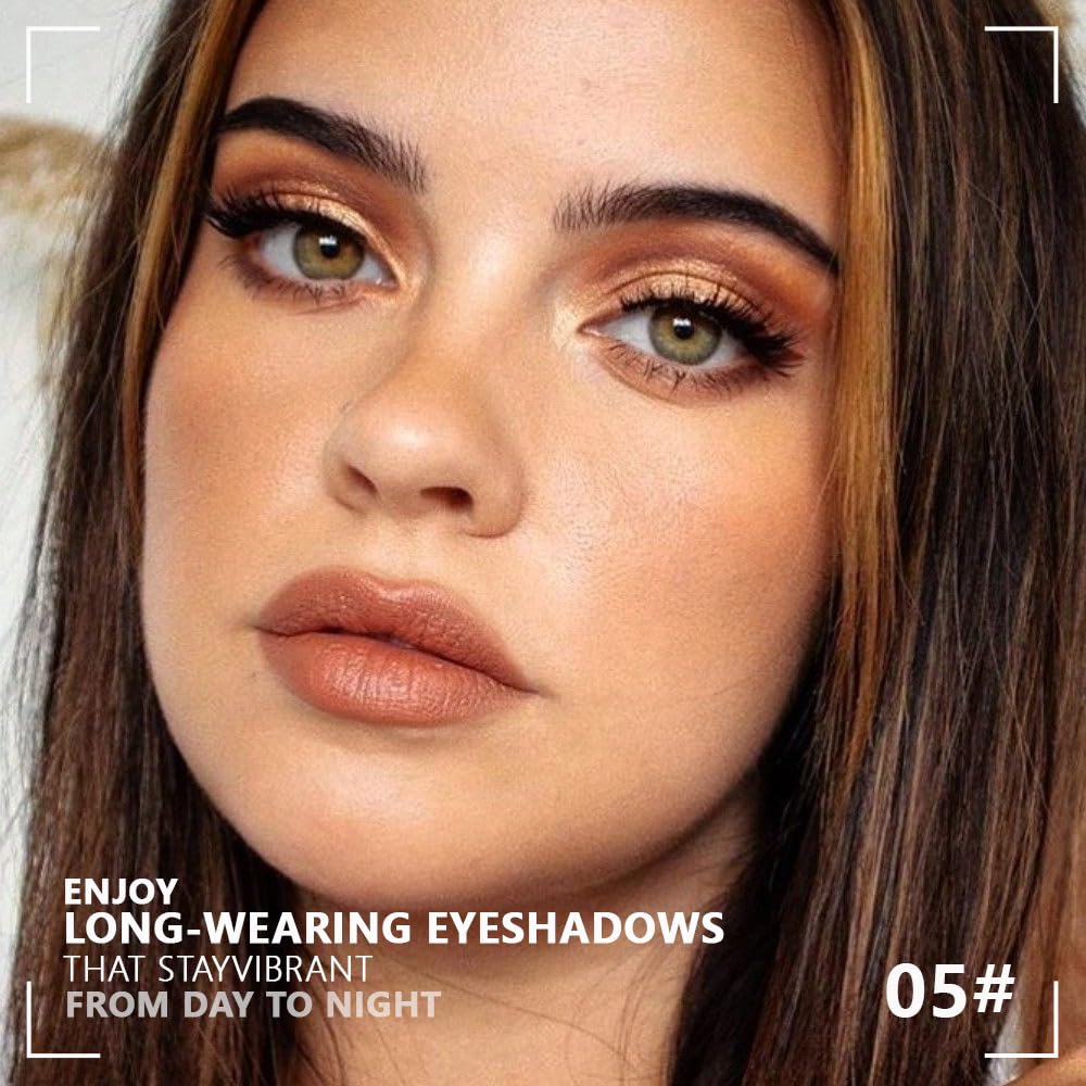 Monochrome Powder Eyeshadow Palette Makeup,Dark Brown Natural Neutral Single Shimmer Eye Shadow for Older Women,Buildable Sparkly Eye Finish,Long Lasting Naturing-Looking