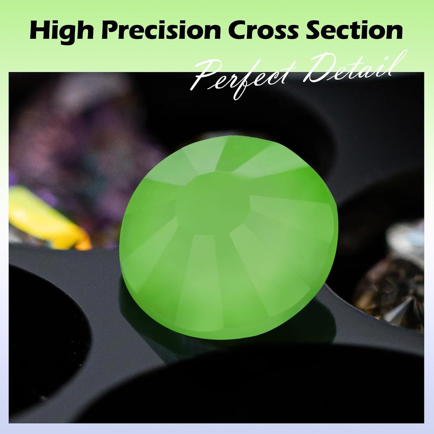 Mocha Lt.Green Flatback Rhinestones, Glass Rhinestones for Nail Art and Craft, Glue Fix, Loose Crystal Gemstones(Mocha Lt.Green, SS30, 288pcs, 6.4-6.6mm)