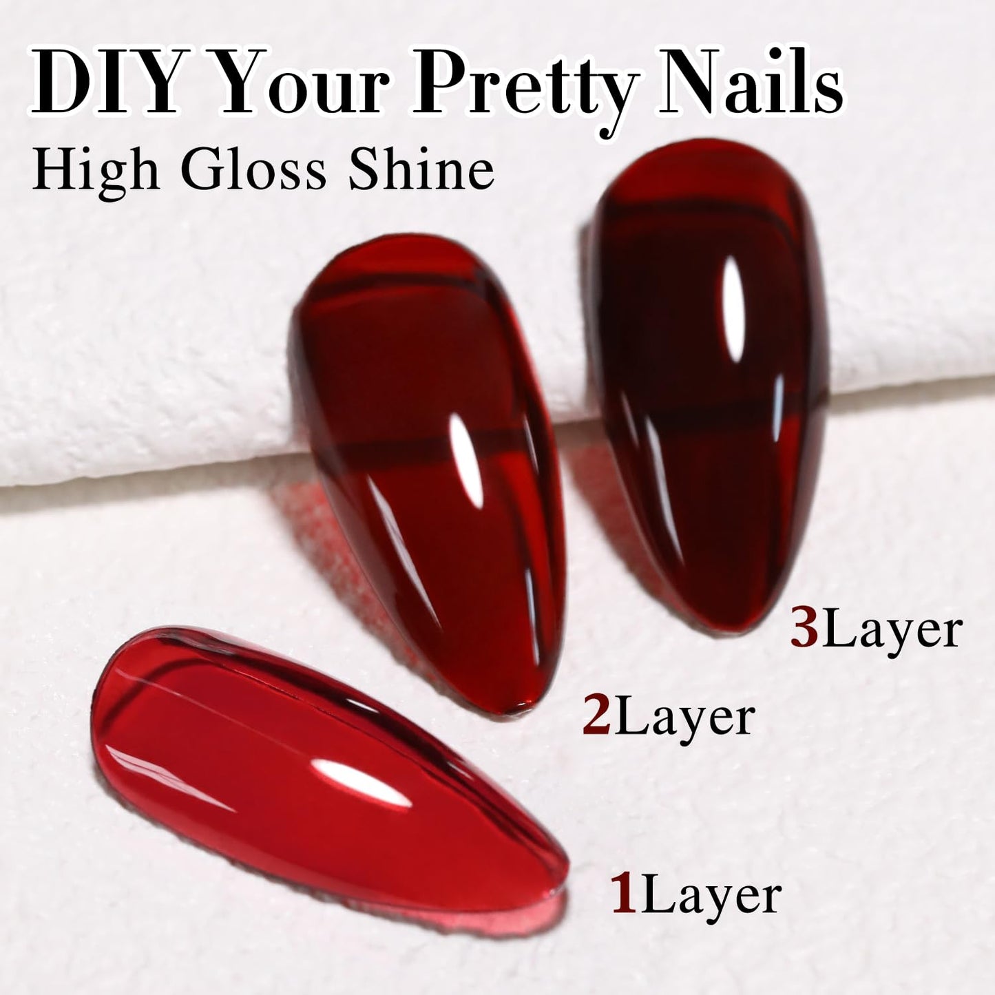 Double Rhythm 0.5Oz Jelly Gel Polish Translucent Sheer Neutral Natural Light Milky Same Color Same Bottle 15ML Burgundy Gel DIY at Home (Blood Red-A1371)