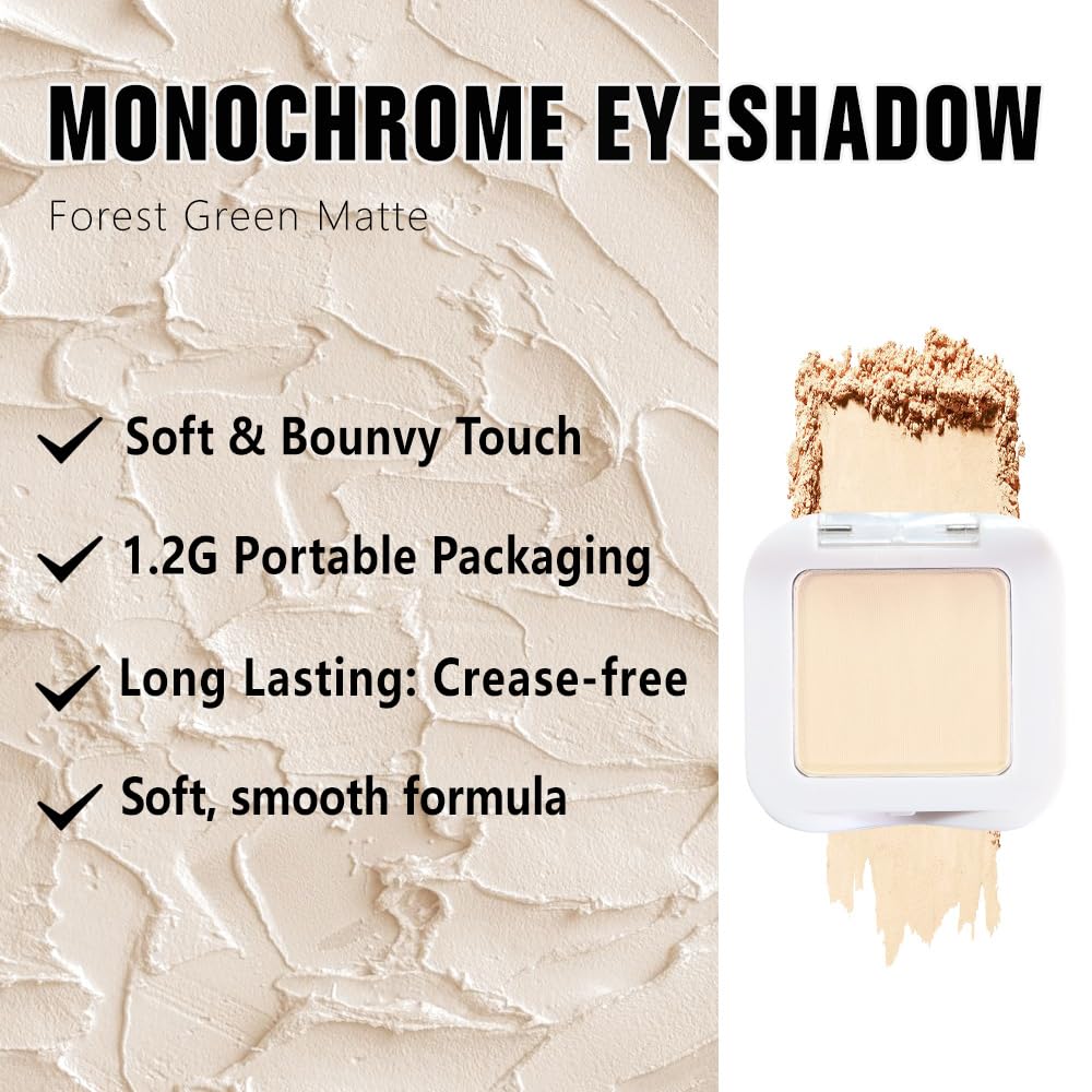 Buildable Matte Eyeshadow Makeup Palette Single - French Vanilla Shades | Creamy Pressed Powder for Easy Blending | Mini Travel Palette for Women | Everyday Natural Eye Makeup