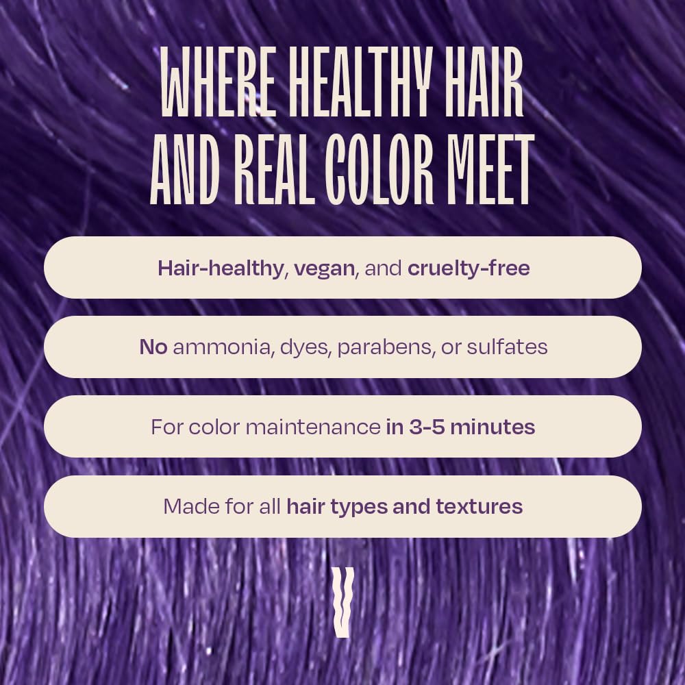 Overtone Daily Color Depositing Conditioner for All Hair: 8oz Temporary Coloring Conditioner with Shea Butter & Coconut Oil, Refresh Color & Prevent Fading, Vegan & Cruelty-Free, Vibrant Purple