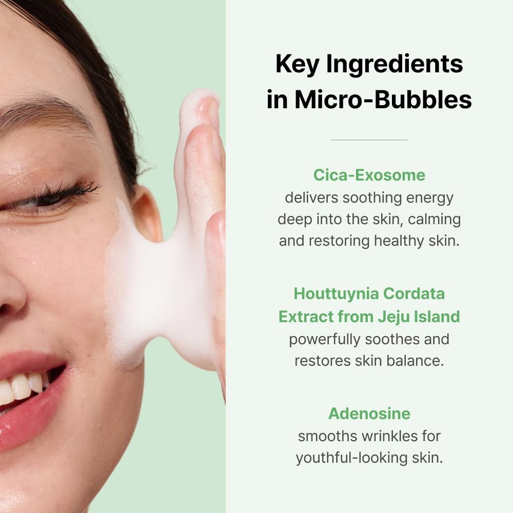 MENOKIN 30 Seconds Quick Bubble Mask [CLEAR] - [Cica] in Micro-bubbles For Soothing & Skin Strengthening, Hydration, Clearer Complexion, Korean Skin Care Essential, 70 Uses, 3.21 fl.oz