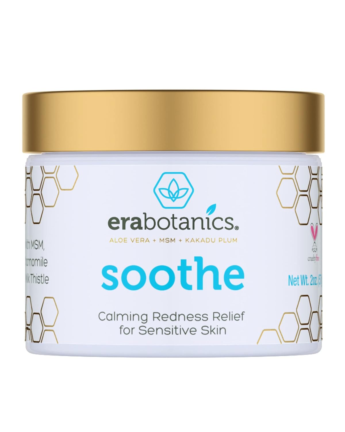 Era Organics Cream Redness Relief Moisturizer- Soothing Redness Relief for Face with Manuka Honey, MSM, Chamomile - Calming Moisturizer Made in USA