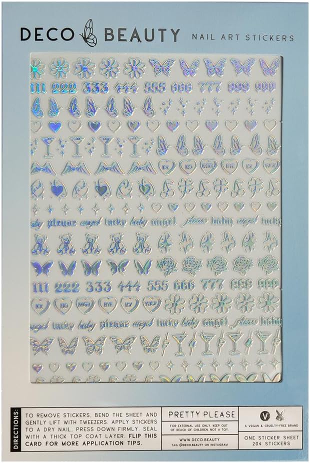 Pretty Please Nail Stickers - Lightweight & Easy-to-Apply Nail Art with Cute & Trendy Design - Durable & Long-Lasting Nail Stickers for Women, Ideal for DIY Manicures