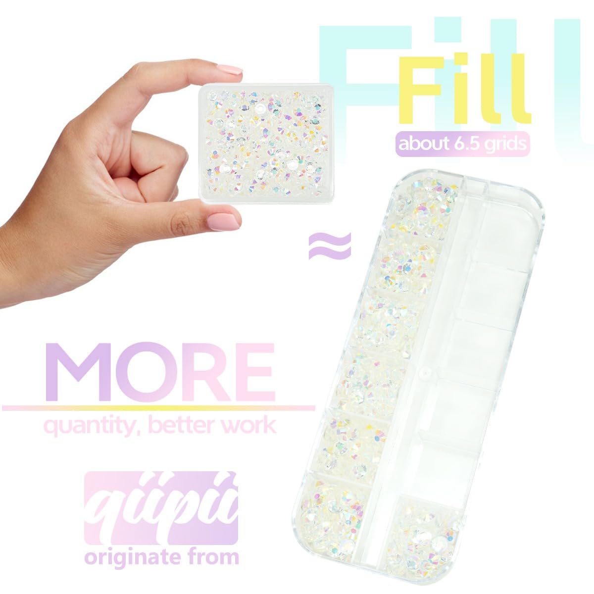 3mm 4mm 5mm Transparent AB Resin Rhinestones for Crafting Clear White AB Flatback Jelly Stones Bulk SS10 SS16 SS20 No-Hotfix Diamonds Gems for Nails Face Eyes Makeup Tumblers Bottles DIY Crafts