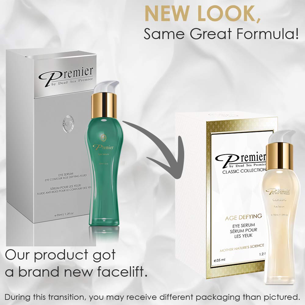 Premier Dead Sea Classic Collection Age Defiyng Eye Serum, Hypoallergenic, Helps minimize wrinkles, Dark circles, Sagging skin, Reduce bags 1.2.fl.oz