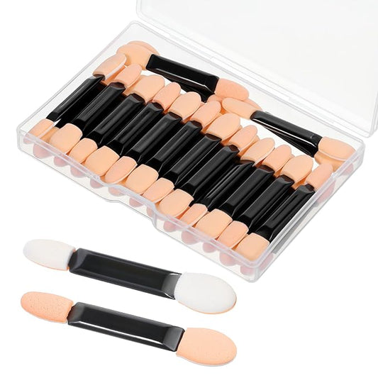 50 Pcs Disposable Eyeshadow Applicators Makeup Applicator Sticks Black Eye Shadow Applicators Dual Sides Disposable Eyeshadow-Applicators for Women Cosmetic Tool