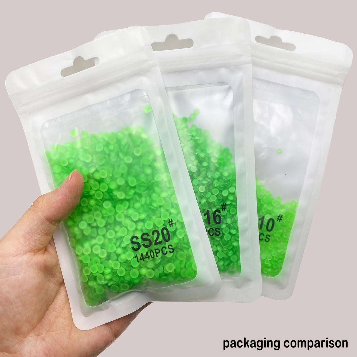 Flatback Glass Rhinestones,Bedazzler Gems 1440pcs Non Hotfix Crystal Rhinestones for Nail Charms Crafts Clothes Tumblers,Light Green Neon,SS20