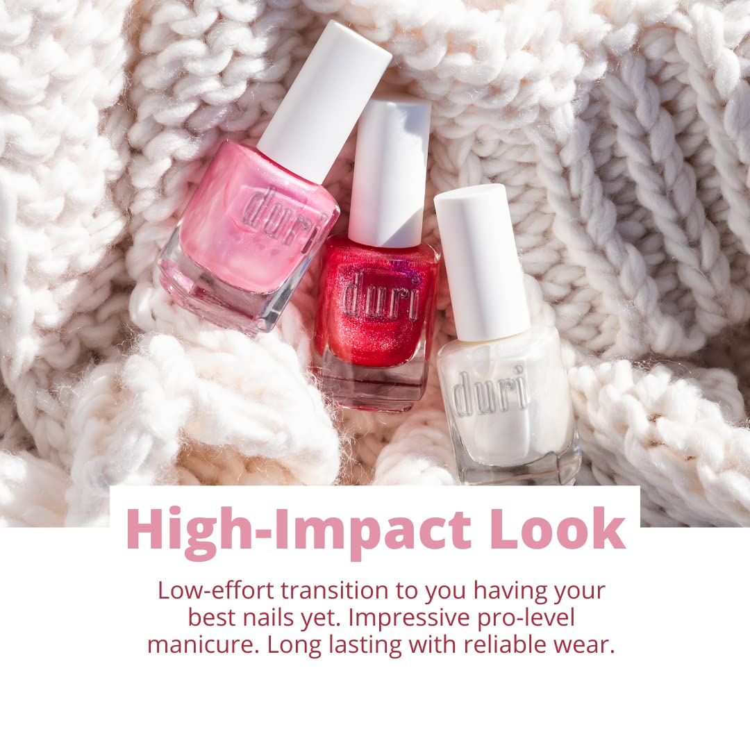 duri 536 Celebrity Scandal Nail Polish, Frosted Metallic Silver, Full Coverage, Fast Drying, Glossy, Lasting, 0.45 Fl Oz