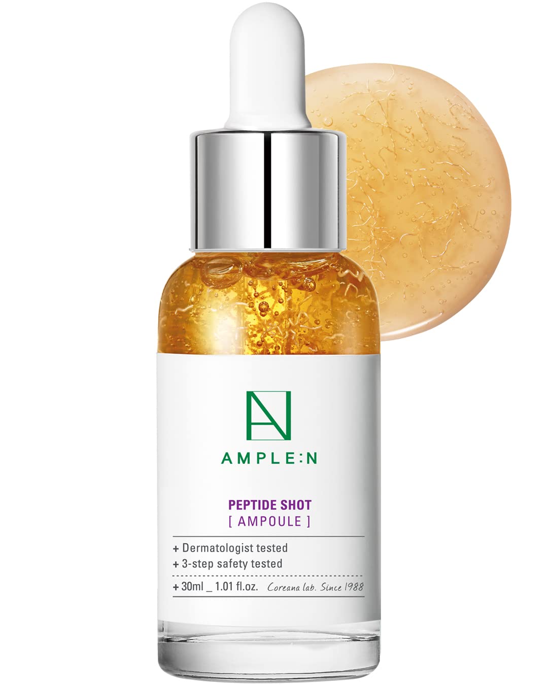 AMPLE:N Peptide Shot Ampoule - Anti-Aging Face Ampoule with Peptide Threads to Minimize Wrinkles and Improve Firmness - Serum to Lift Sagging Skin - Visibly Plump, 1.01 fl. Oz