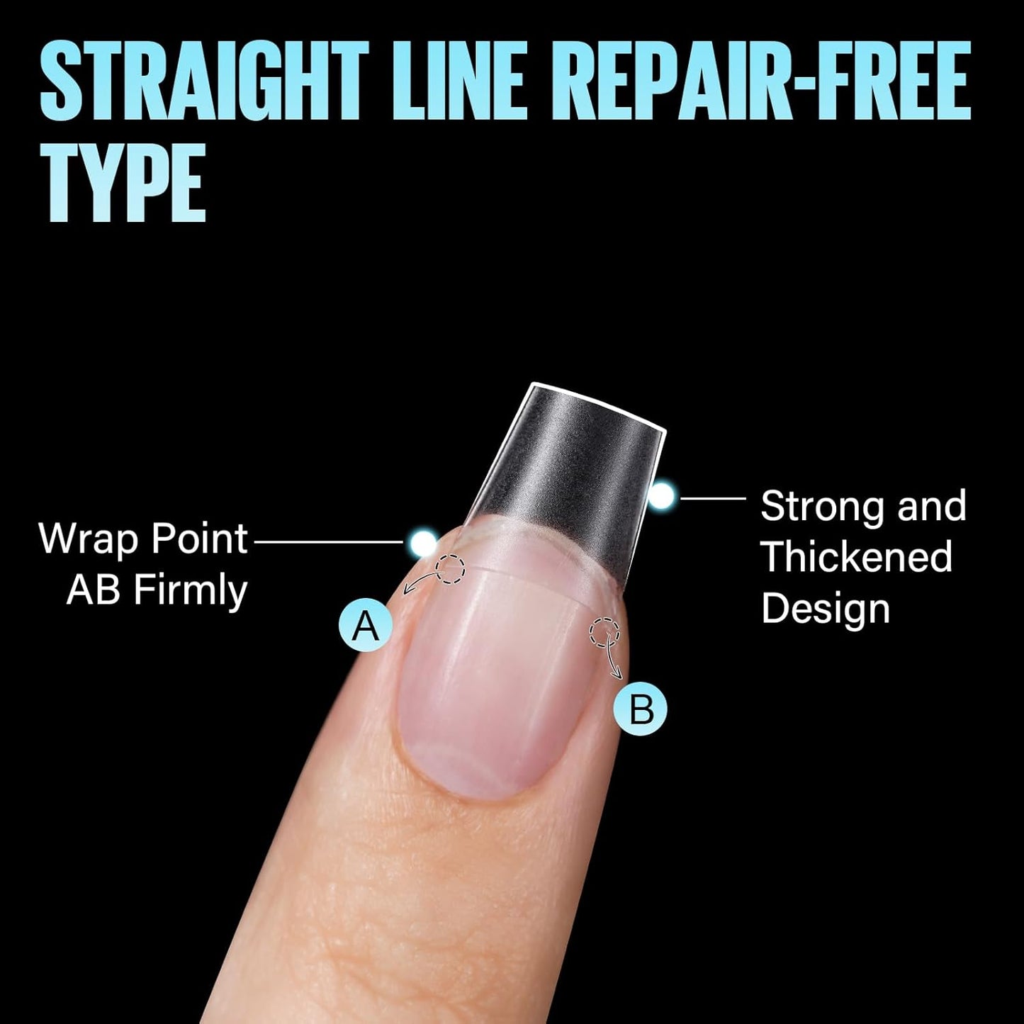 TOMICCA Short Coffin Nail Tips, 510Pcs Acrylic Half Cover Nail Tips, 12 Sizes No C Curve Full Matte Gel Nail Extension Tips for Beginner and Professional