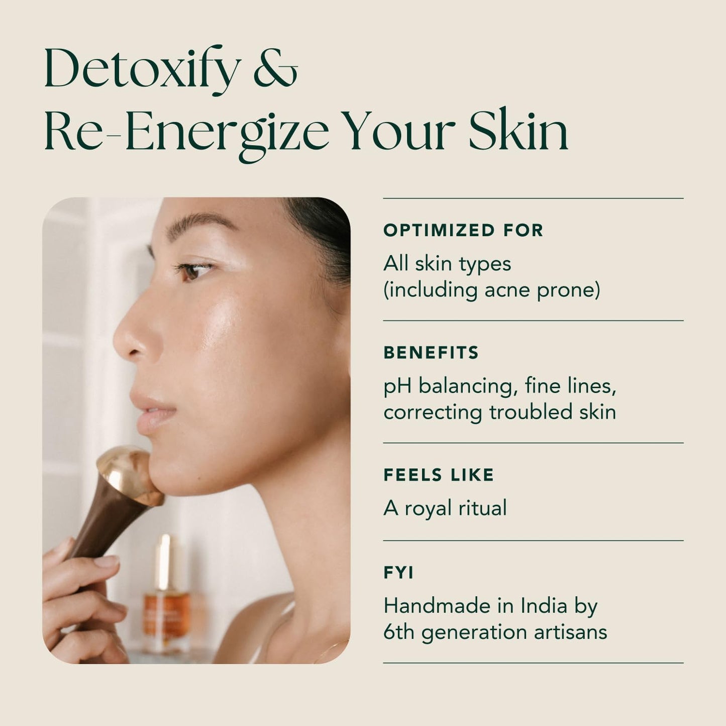 RANAVAT Radiant & Re-Energizing Skincare Duo - Brightening Saffron Serum & Kansa Wand Facial Massage Tool to Tone, Lift, & Improve Appearance of Dark Spots (2 Pieces)