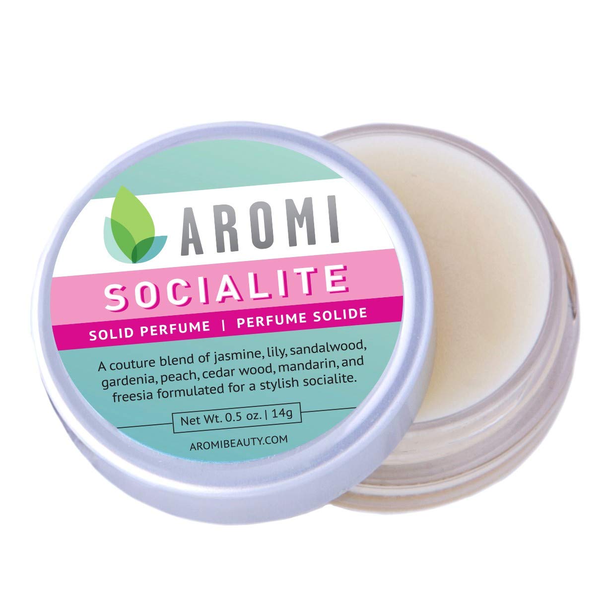 Aromi Socialite Solid Perfume | Sweet, Floral Fragrance, Freesia, Vanilla, Jasmine Scent, Vegan, Cruelty-free, Wax Scent, Travel, Women’s Gift, Handmade (Socialite)