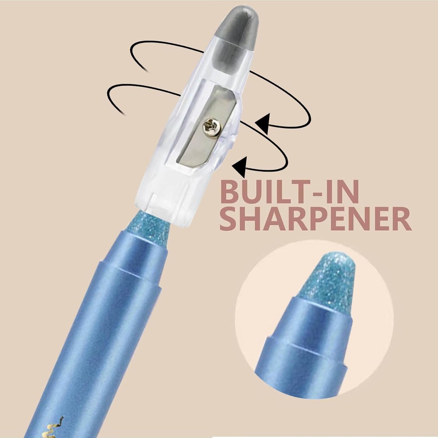 Light Blue Eyeshadow Stick, Highlighter Eye Liner,Eye Brightener Stick, Shimmer Creamy eyeshadow, Waterproof Eyeshadow Pencil Long Lasting Eye Shadow Makeup.#4 light blue shimmer