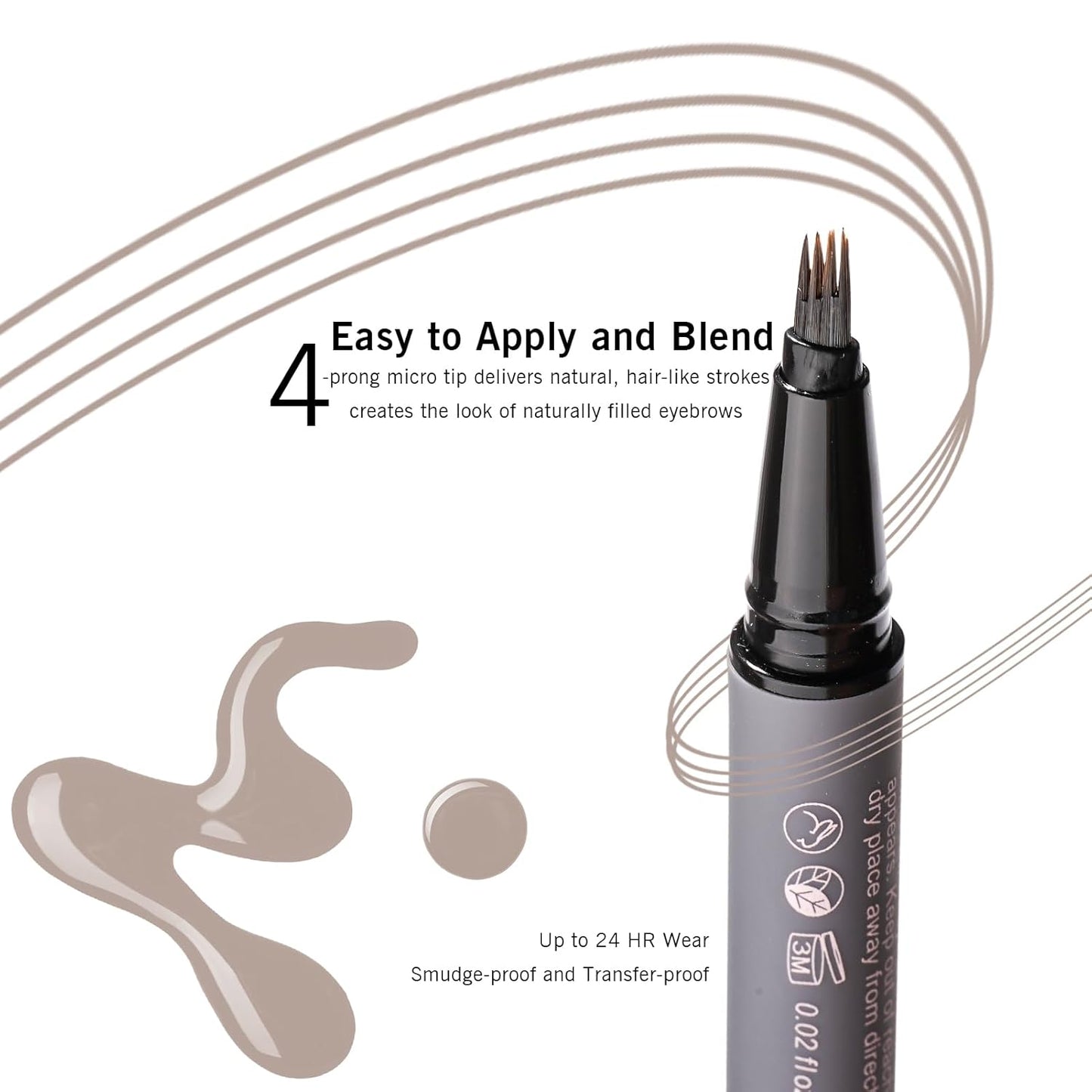 Light Gray Eyebrow Pencil for Older Women, Grey Eyebrow Pencil for Women with 4-Prong Precision Tip, Microblading Eyebrow Pen Create Natural, Hair-Like Strokes YES.EYE DO (Grey Mist-Light Gray)
