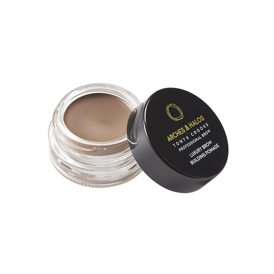 Arches and Halos Luxury Brow Building Pomade - Vegan Eyebrow Pomade - Creamy, Long Wearing Color for Clean, Defined Brows - Warm Brown - 0.1 oz