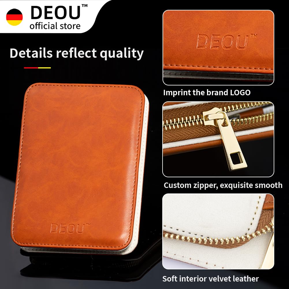 DEOU 13pcs Women Nail Grooming Kit Stainless Steel Professional Manicure Set Nail Care Tools with Luxurious Portable Travel Case Gift