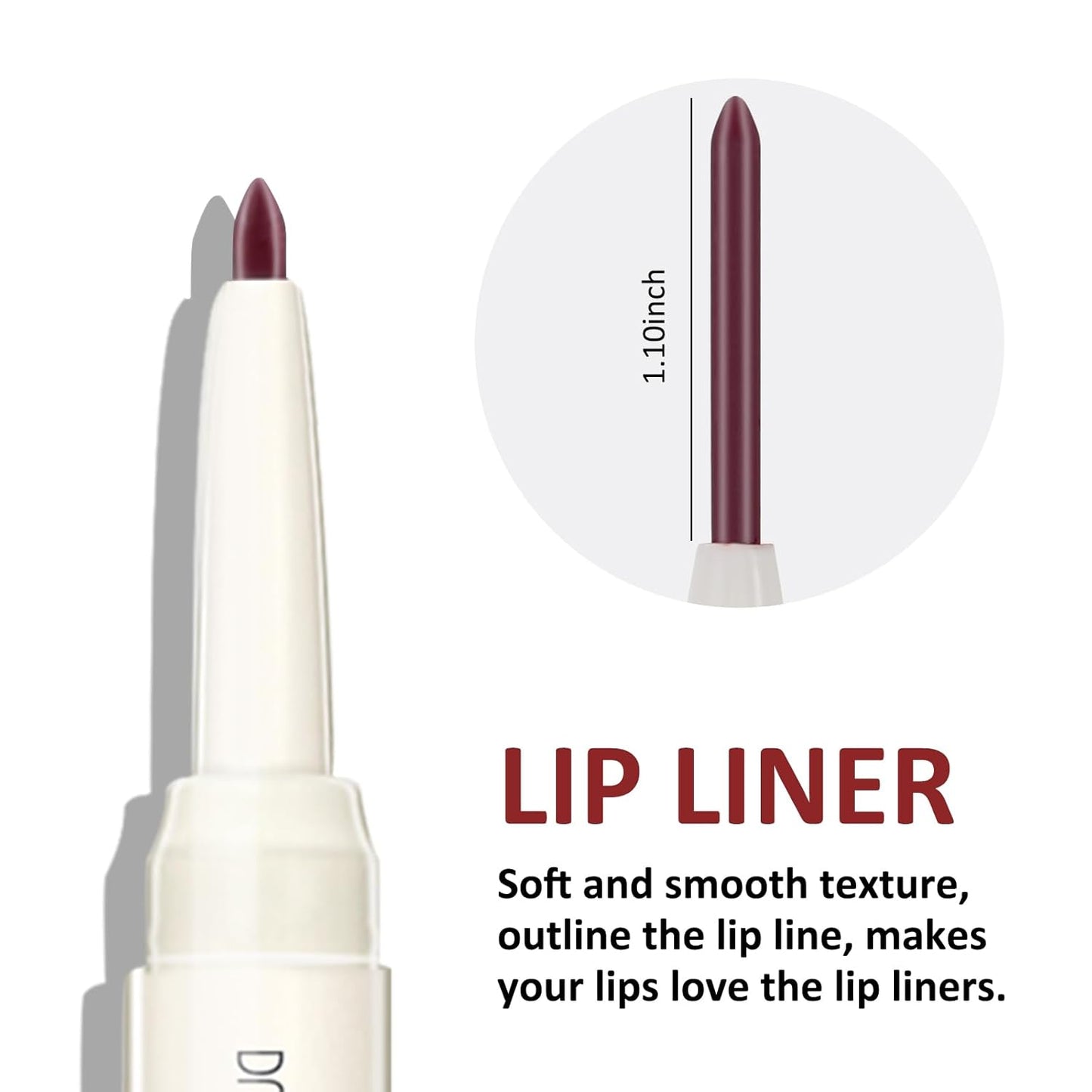 Boobeen Double-ended Lipstick Lip Liner Makeup Velvet Lipgloss Lipstick, Creamy Lip Pencil for Women Matte Long-lasting Matte Satin Finish, Nourishing and Non-fading (06#)