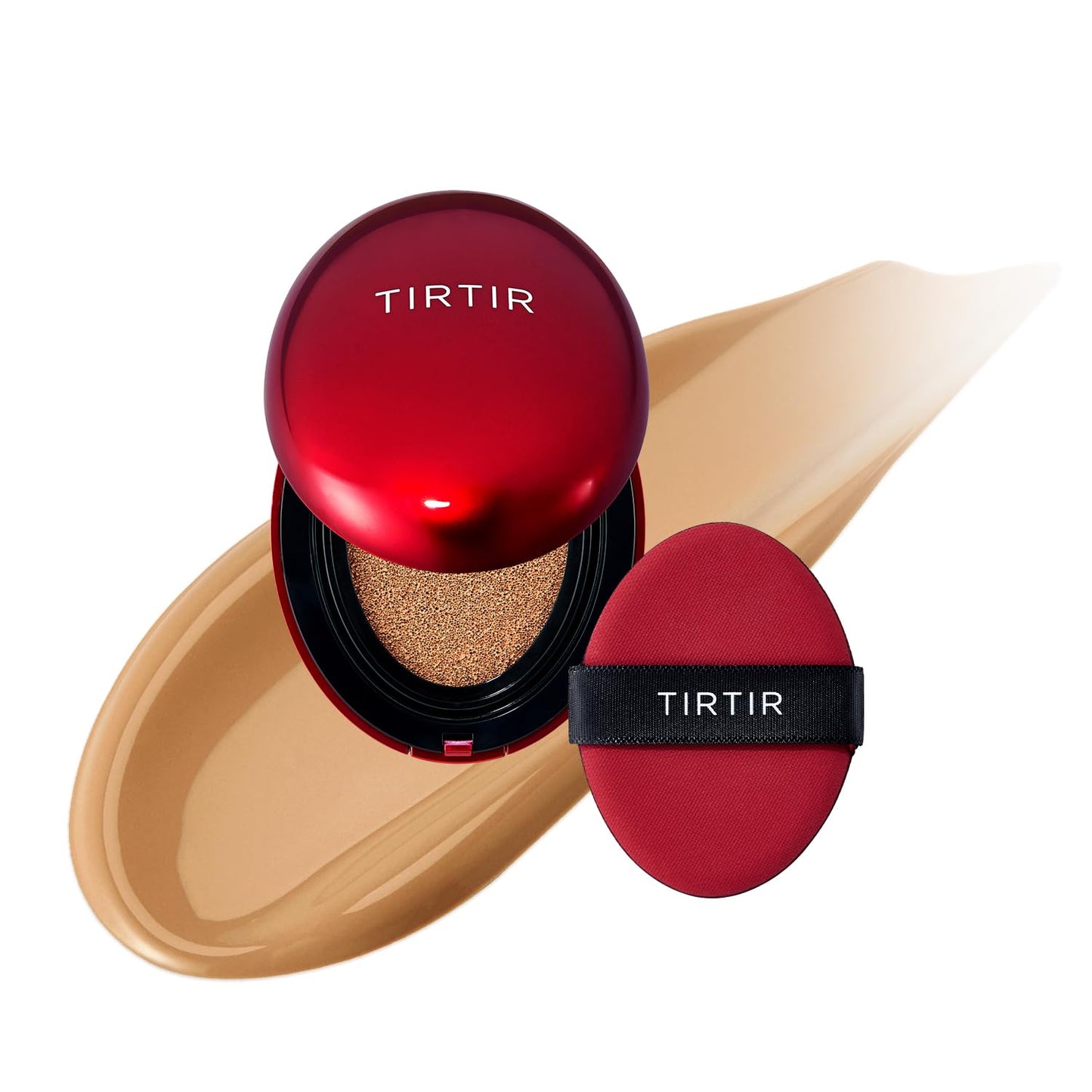[*Mini Size*] TIRTIR Mask Fit Red Cushion Foundation | Full coverage, Weightless, Skin fit, Satin Glow Finish, Korean Makeup, beauty, Tattoo cover up, Buildable (#30N Rich Honey, 0.15 Fl Oz)