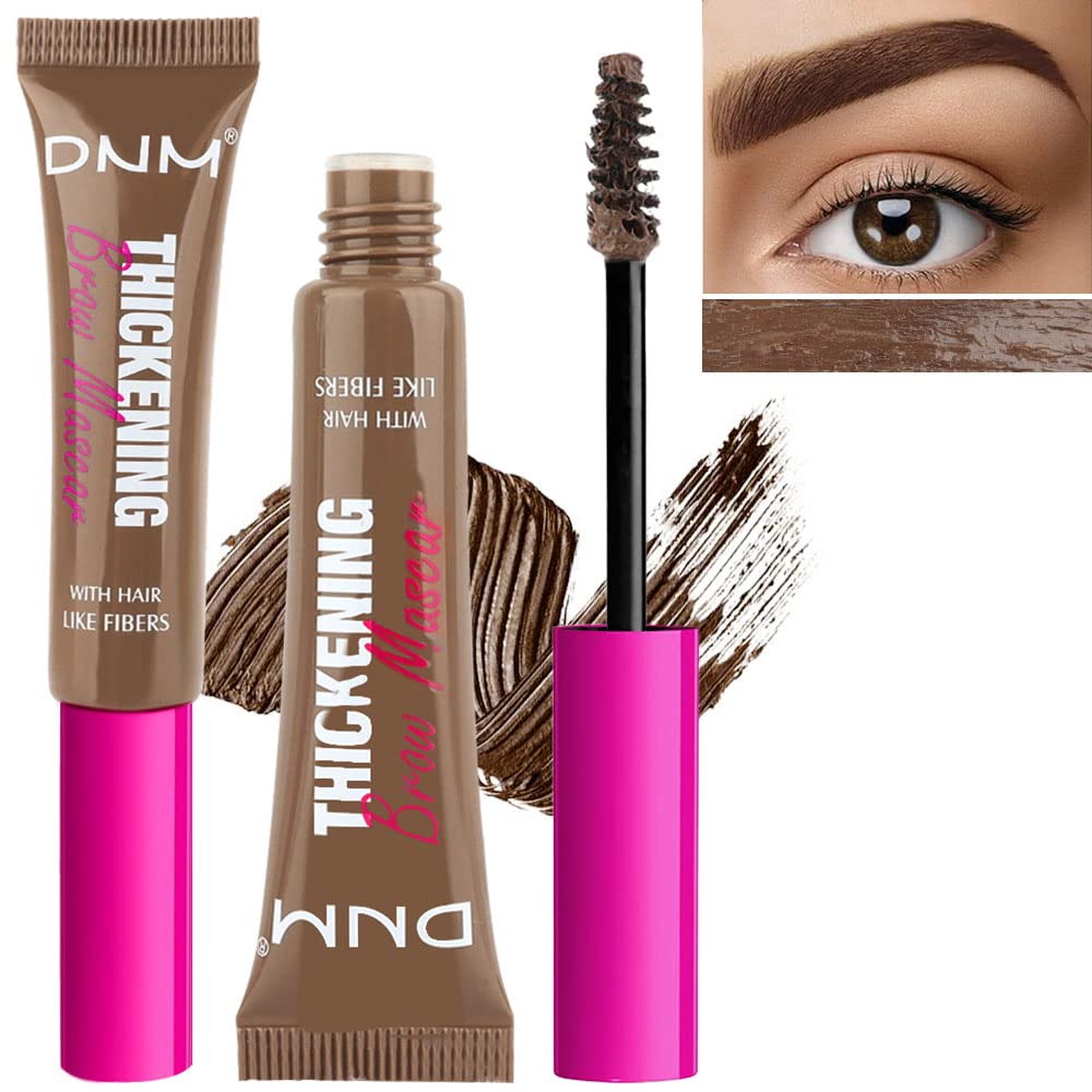 BINGBRUSH Tinted Thickening Brow Gel Brown Mascara,Brow Fast Sculpt,Waterproof, Transfer-proof, Brush to Fill in Eyebrows and Cover Gray Hairs - Cruelty Free - Light Medium Brown (2pcs 06 Brunette)