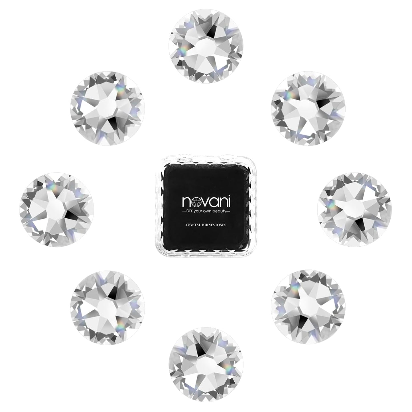 Novani 144pcs Clear Rhinestones Flat Back Round Rhinestone Style 2088 Sparkly Crystal Gemstones for Nail Art and Crafting,SS30(6.4-6.6mm