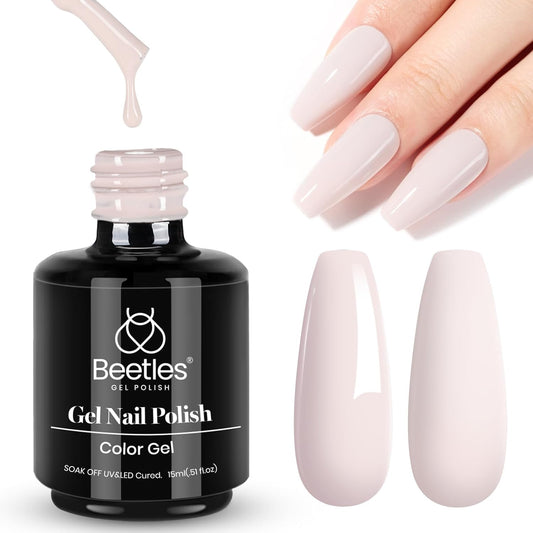Beetles Grey Gel Nail Polish, Stone Beige Brown Cream Color 15ml Gel Polish Soak Off Uv LED Lamp Cured Nail Art Manicure Salon DIY Design Decoration Home Gift for Women