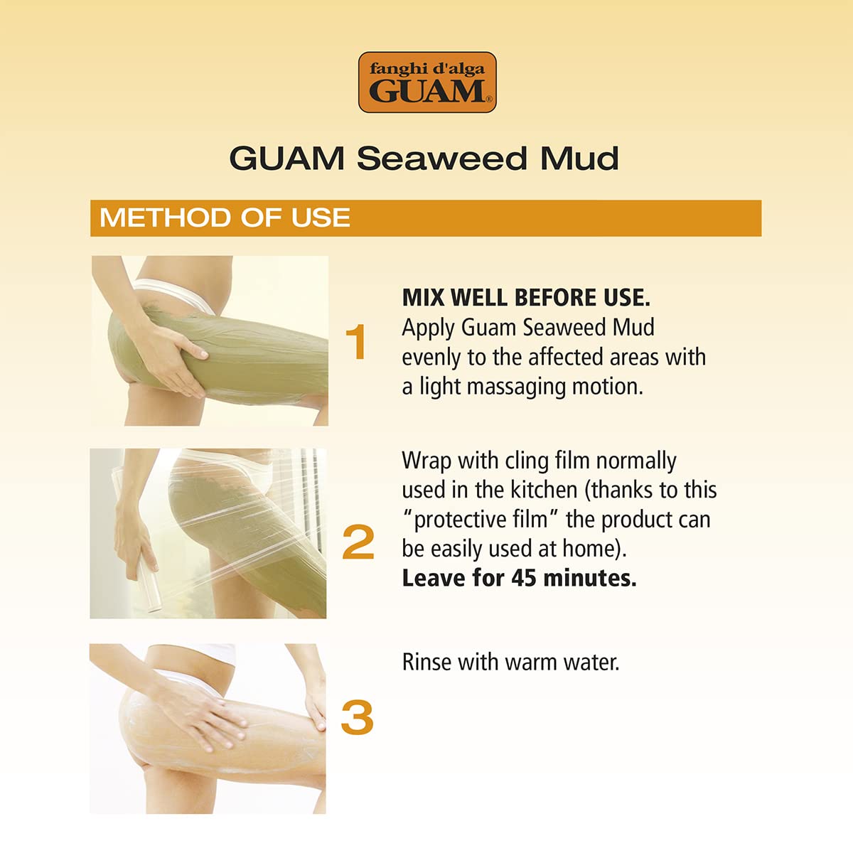 Guam Anti-cellulite Body Wrap, Seaweed Body Wraps for Cellulite on Legs and Thighs, ORIGINAL FORMULA, Professional Cellulite Removal Treatment, 500 gr Beauty