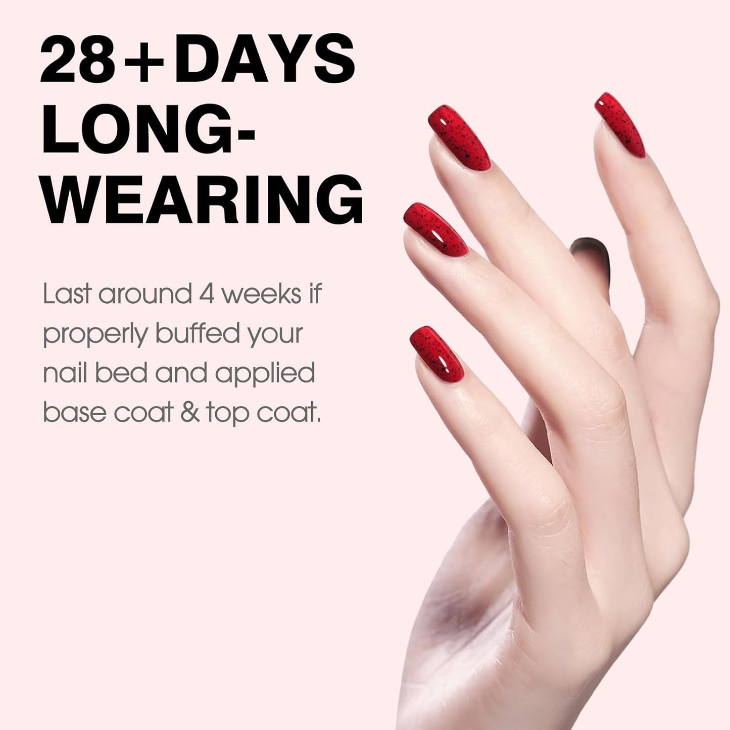 CANNI Wine Red Glitter Gel Polish – 9ML Sparkly Soak-Off UV/LED Gel Nail Polish for French Manicure, DIY or Salon Use