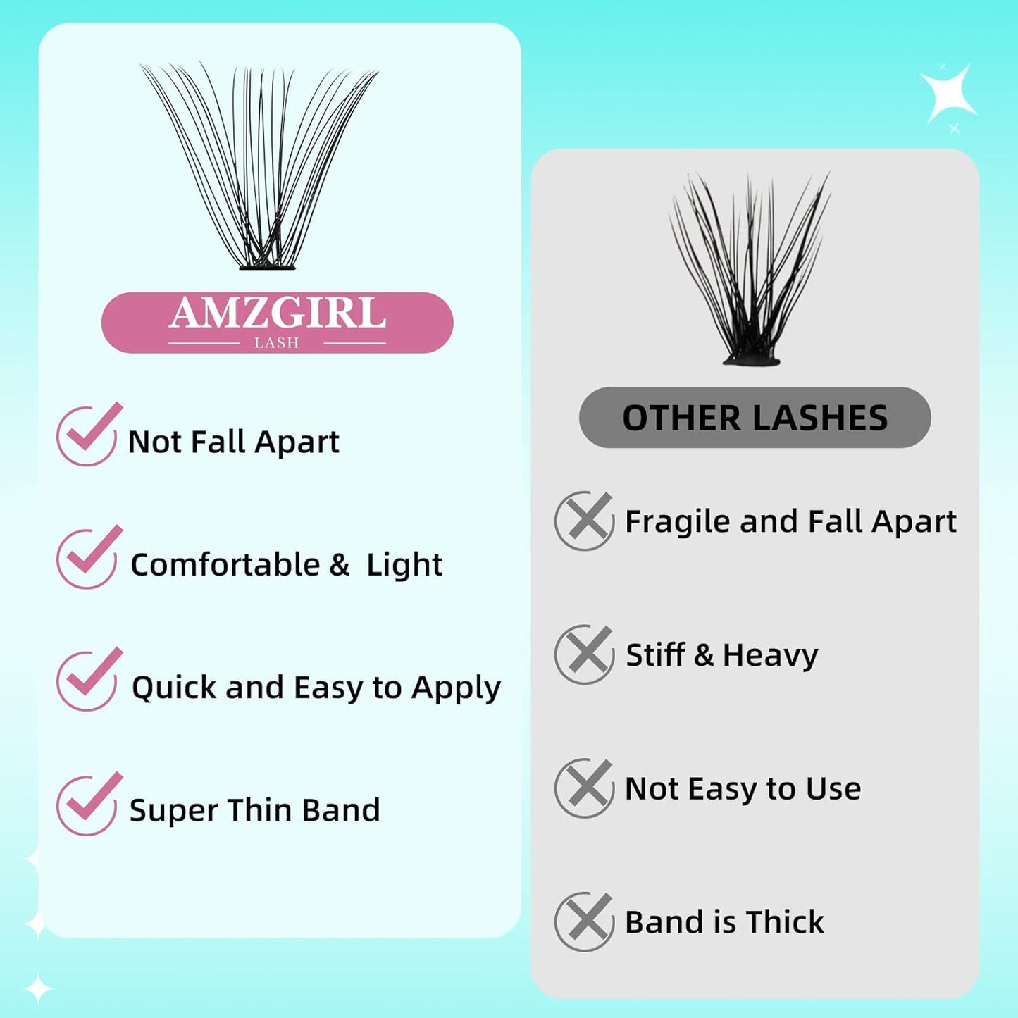 Lash Clusters Wispy 280PCS Eyelash Extension 80D Cluster Lashes Individual Lashes DIY Lash Extension Natural Look Cluster Eyelash Extensions Soft False Eyelashes at Home for Beginners(10mm)