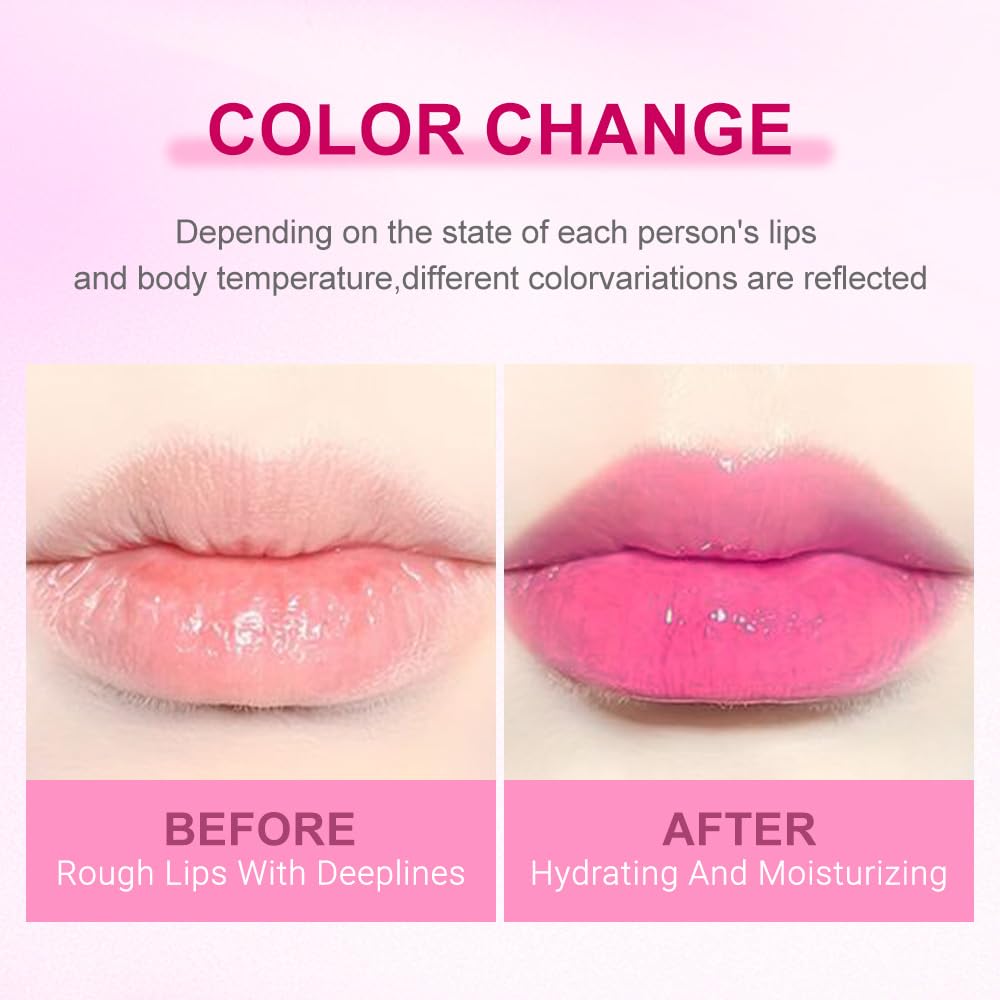 Jelly Color Changing Lipstick Queen,Mood Moisturizer Long Lasting Lip Care Lip Balm Magic Waterproof Lip Gloss Glossly Makeup Lipstick Set for Women (1pc dancing fuchsia)