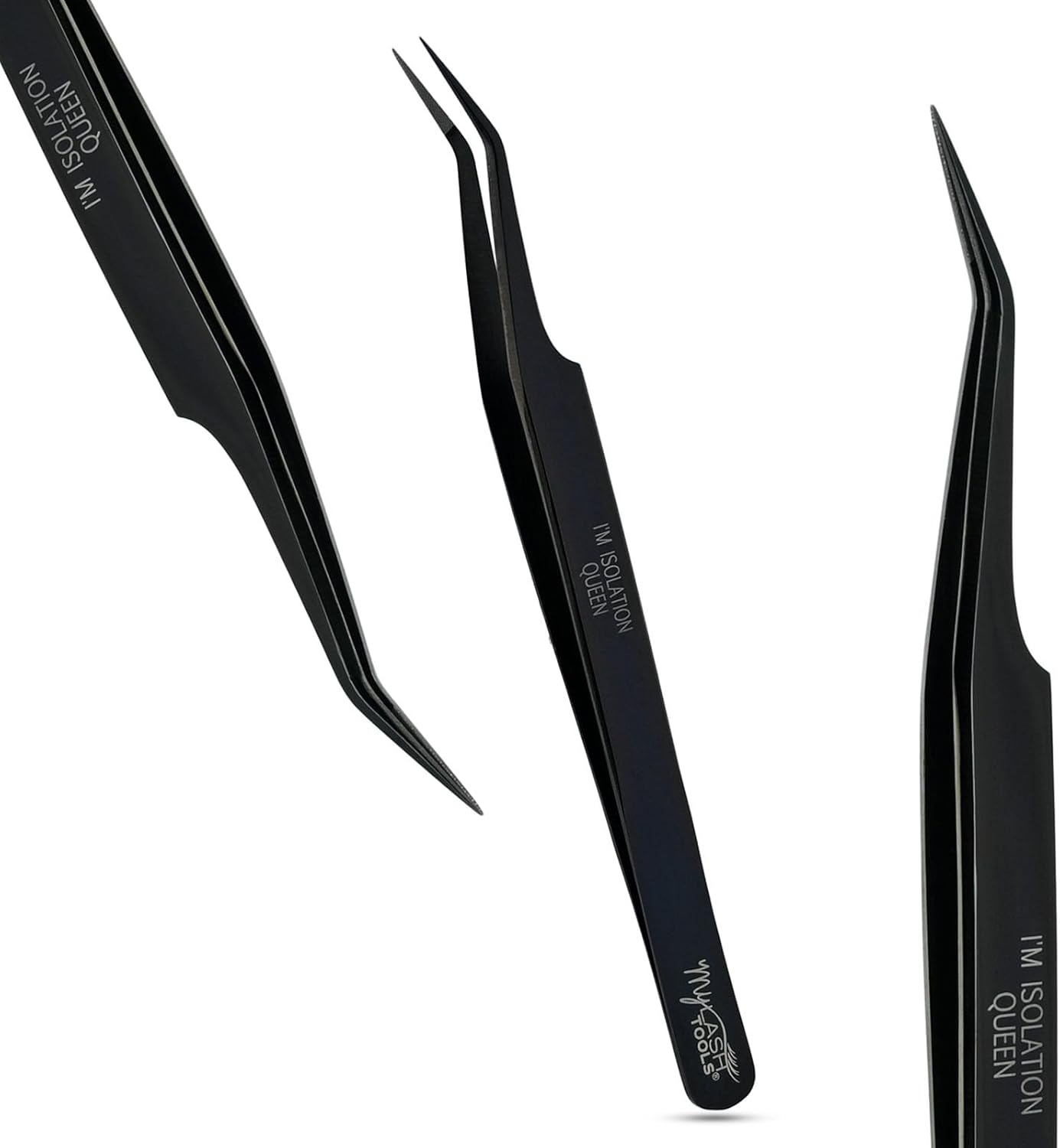 Isolation Tweezer Black Fiber Tip Lash Tweezer 12cm – Precision Stainless Steel Eyelash Extension Tool, Anti-Slip, Fine Tip for Lash Separation & Placement, Lash Artist Supplies