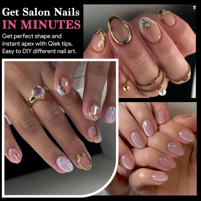 Short Round False Nail Tips, 15 Sizes 510 PCS Clear Soft Press On Fake Nail Pre-shaped Half Matte Full Cover Gel Nail Tips Extensions Strong Thick Long Lasting for DIY Beginners & Salon Manicure