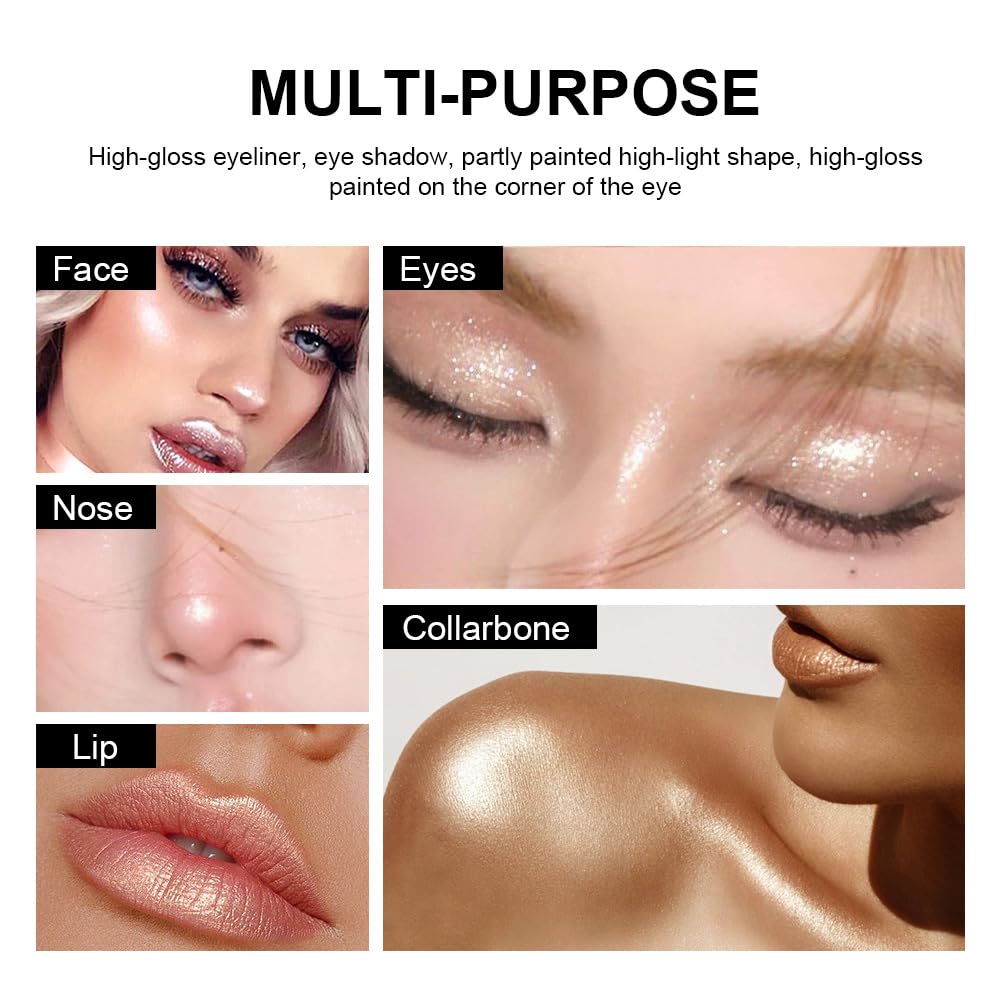 Green Eyeshadow Stick Makeup, Cream Shimmer Eye Shadow Pencil, Hypoallergenic Waterproof Long Lasting Crayon, Smooth Glitter Primer Palette Eyeliner Make up