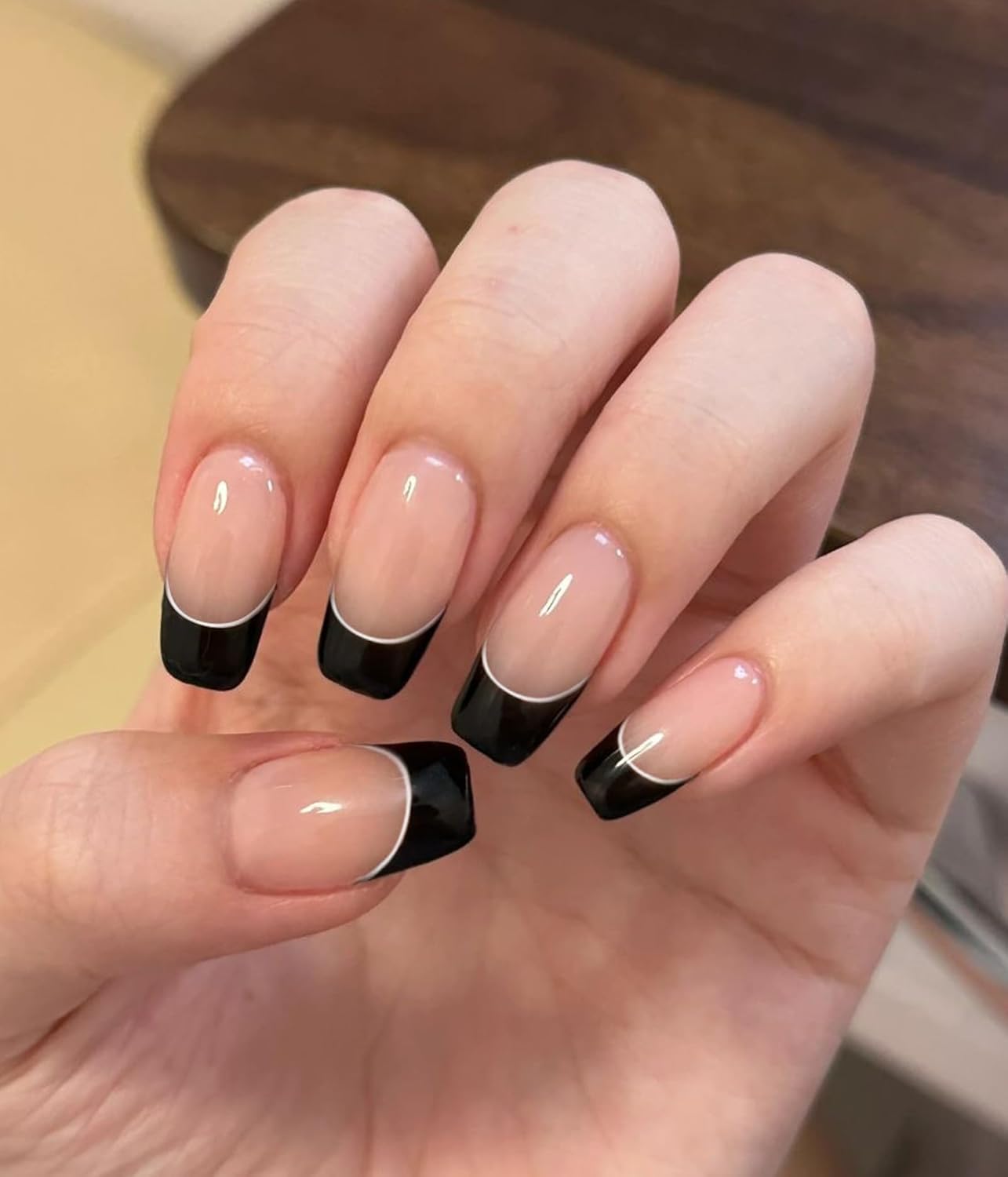 Nail Polish Strips - 22 Pcs Salon Quality Gel Nail Stickers - Long Lasting Wraps (Black Serenade)