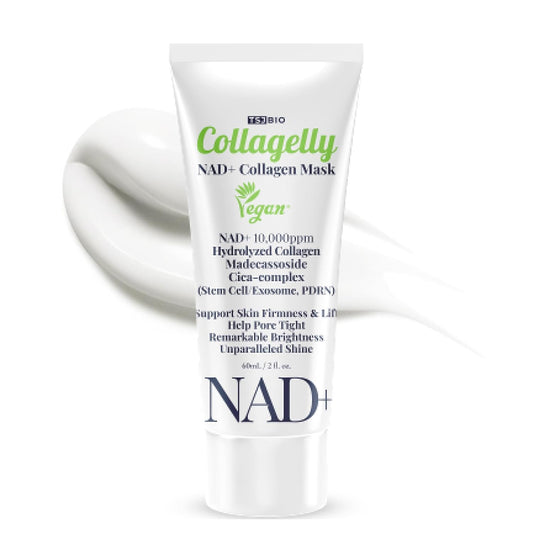 NAD+ Collagelly Vegan Collagen Mask – 2.1 fl. Oz with 10,000ppm NAD+, NMN, Exosome Complex - Korean Skin Care | Super Peel-Off Face for Blackheads, Pores, Lifting, Exfoliating