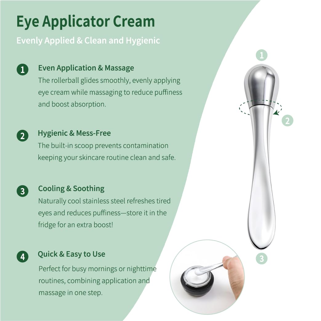 3pcs Stainless Steel Gua Sha Facial Tools & Eye Cream Applicator Metal GuaSha Set for Face Body, Detailer Gua Sha Lymphatic Drainage Massager,Guasha Face Sculpting Tool