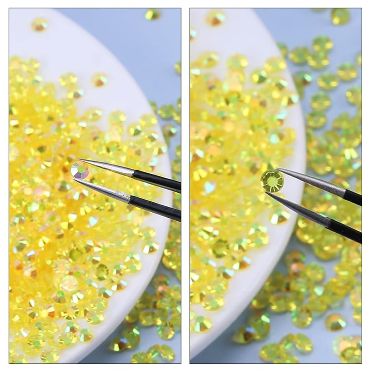 4500 Pcs SS12 3mm AB Flatback Rhinestones for Nails Art Crafts Transparent Glitter Round Gems Crystals DIY Clothes Shoes(Clear Peacock Blue AB)
