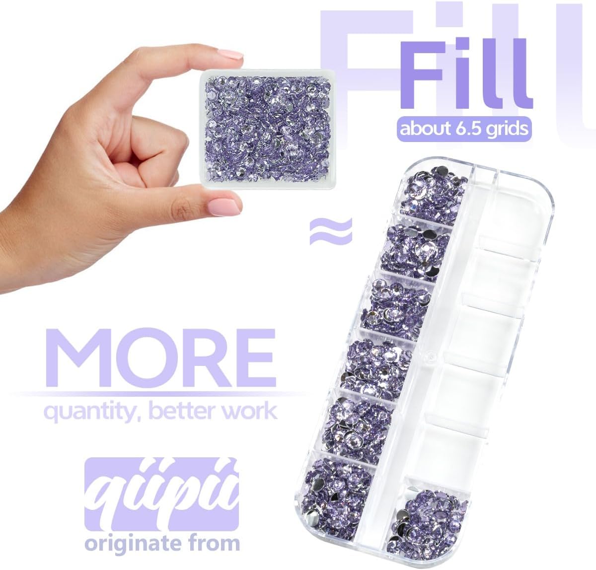 Light Purple Crystal Resin Rhinestones w B7000 Jewelry Glue for Bedazzling Crafting Flatback Stones 3mm 4mm 5mm 6mm Diamonds Crystals Gems Charms Supplies for Nails Face Makeup Tumblers Crafts