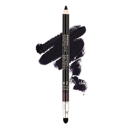 Radiant Professional Black Waterproof Eyeliner Pencil - Eyeliner Waterproof Smudge Proof for Woman - Long Lasting Under Eye Pencil for Smoky Eye - Soft Waterline Eye liner Smudger Tool, Prune (24)