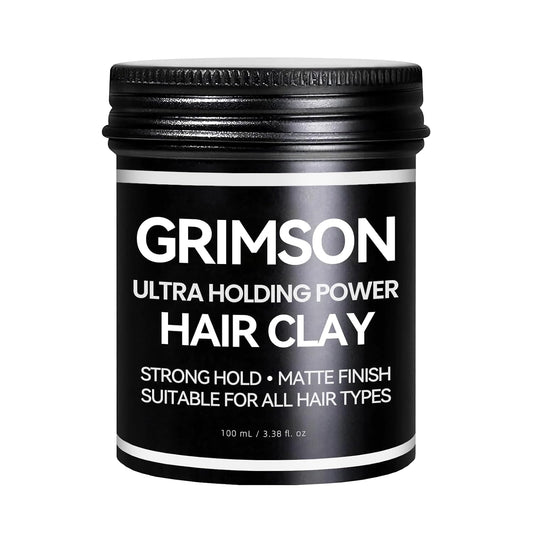 GRIMSON Hair Clay for Men - Strong Hold, Matte Finish, Ideal for All Hair Types & Styles, Easy to Wash Out, Improves Texture & Thickness, Easy to Apply (100g / 3.5oz)