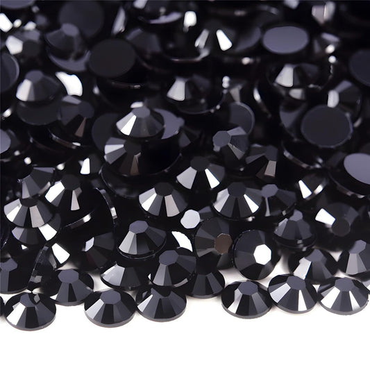 Flatback Rhinestones Round Gems for Nails Art and Crafts 620Pcs SS30 6mm Glitter Crystals Stone DIY Bags Clothes Shoes (Black)