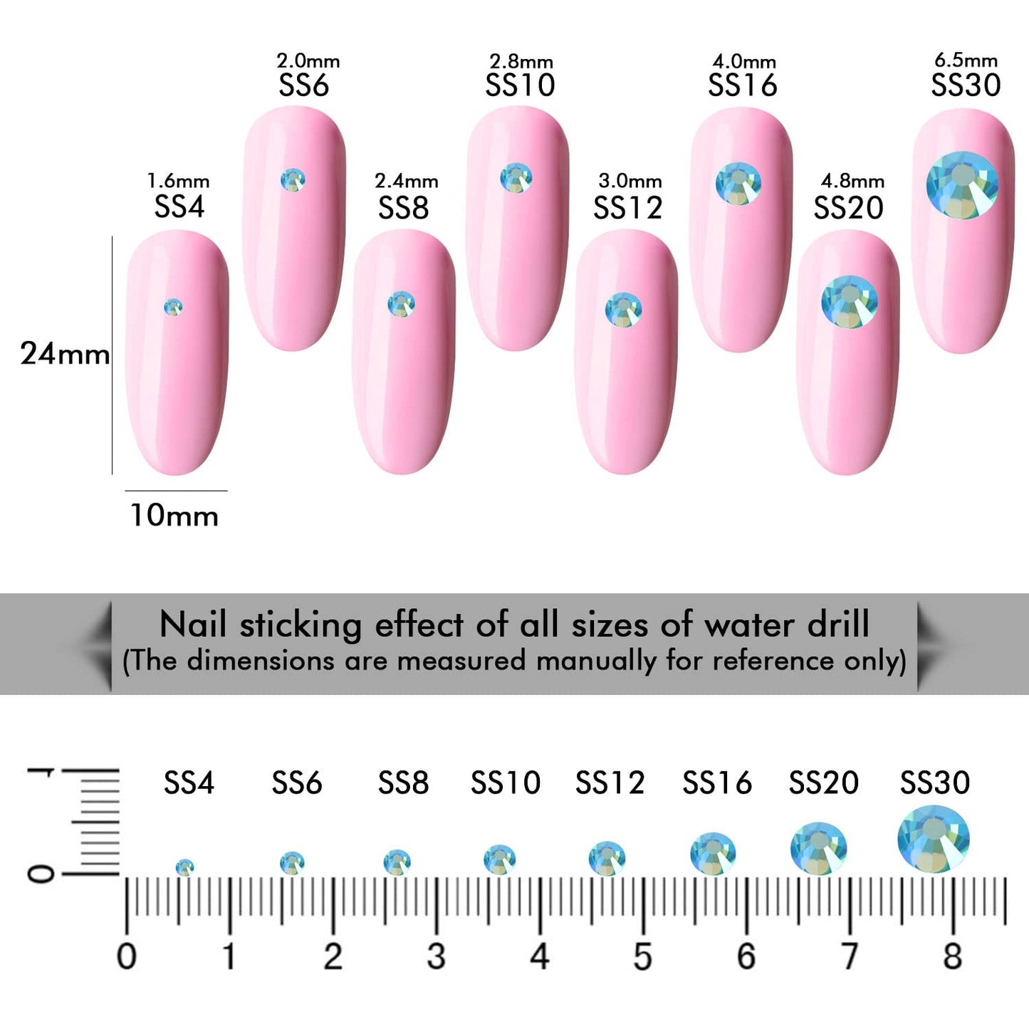 1440Pcs Aquamarine Ab Crystal Rhinestones,Glass Flatback Rhinestones Gemstones for Nail Face Makeup Art Crafts Clothes Decoration -(SS16,4.0mm,Aquamarine Ab)