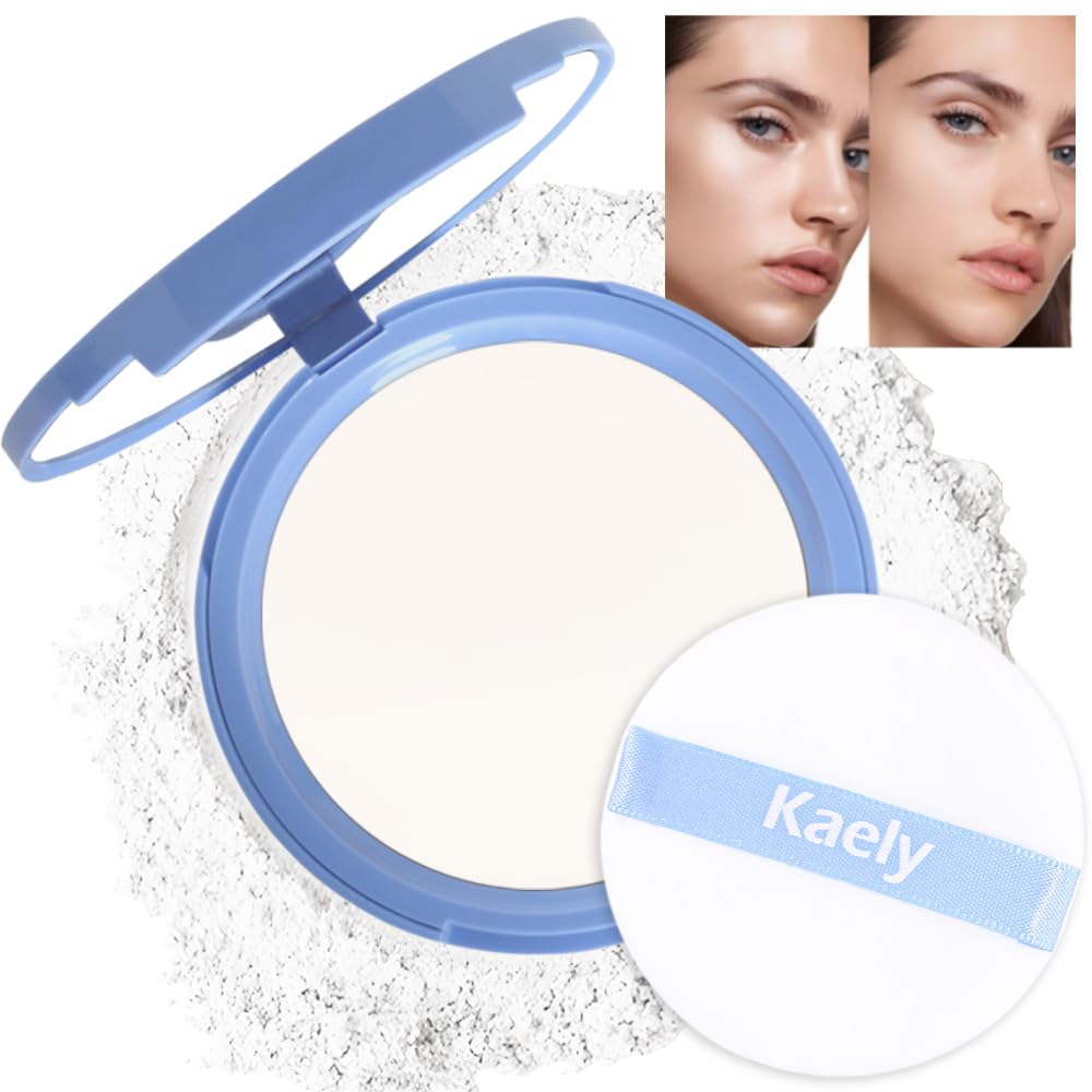 evpct Oil Control Pressed Face Powder Compact for Women, Translucent Setting Powder Makeup Foundation for Women, Waterproof Long Lasting Lightweight, polvo compacto de maquillaje, 13 White Translucent