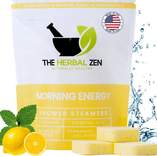 Morning Energy Shower Steamers Aromatherapy with Peppermint and Lemon Essential Oils Shower Bomb Aromatherapy, Spa Day Gifts, Self Care Gift, Birthday Gifts for Women and Men, Mothers Day Gift