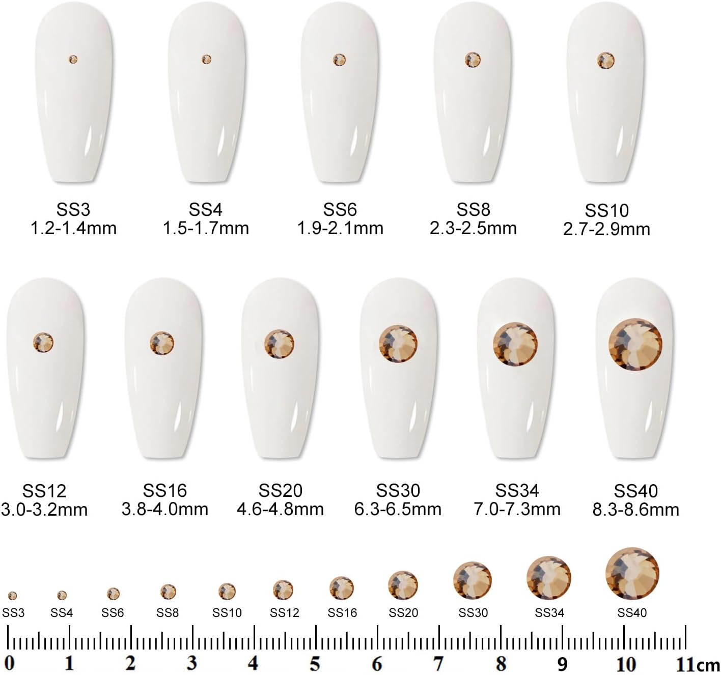 5000 PCS SS6 Flatback Rhinestones,12-Facet Diamond-Cut Glass Gems for Nail Art,Clothing,DIY Crafts,Glue-On Decoration Stones with Silver Backing,Golden Shadow